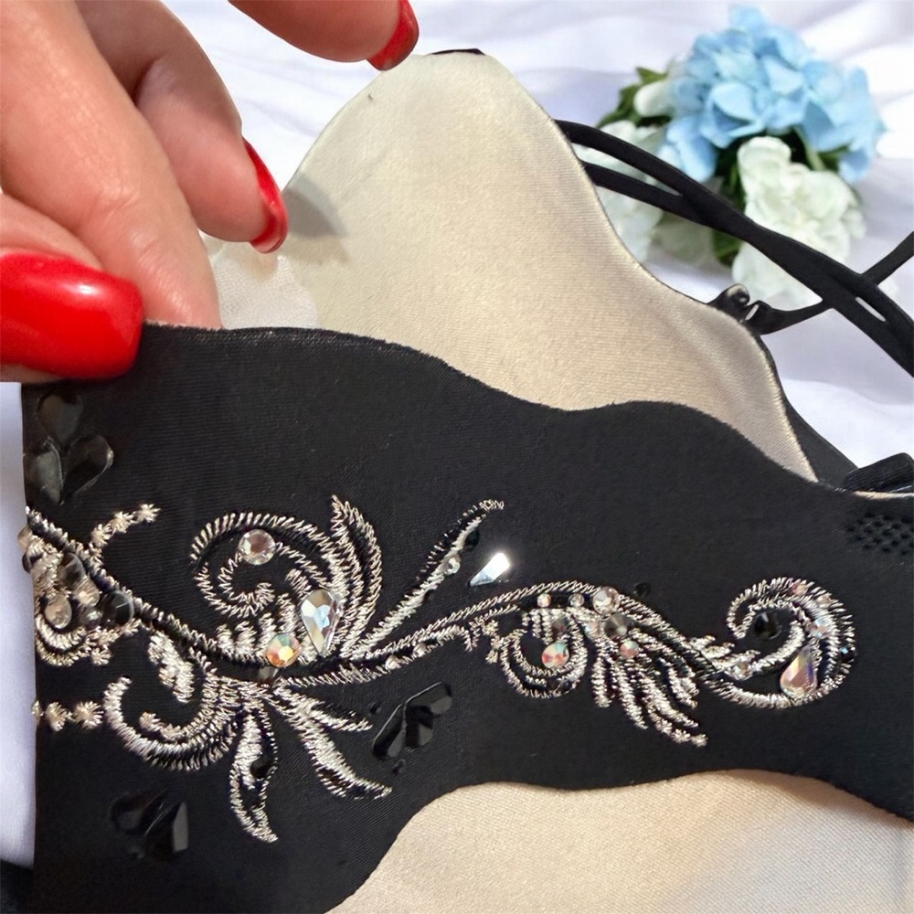 Victoria's Secret Very Sexy Secret Embrace Push-Up Black Embellished Bra, 34B - Picture 2 of 13